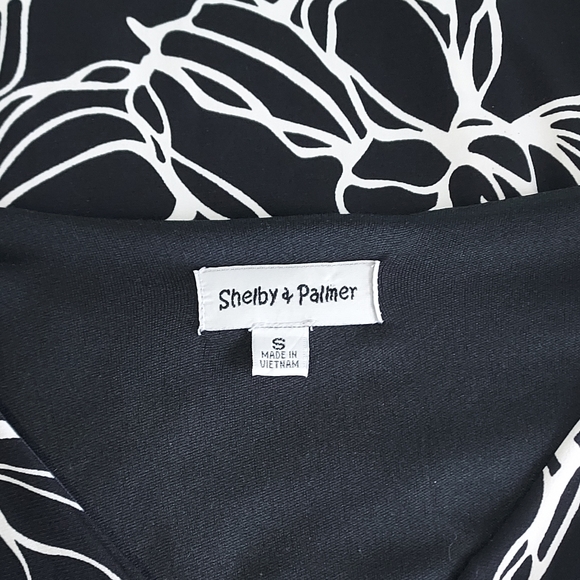 Shelby & Palmer, women's size small,  black & white pattern dress - Picture 3 of 4